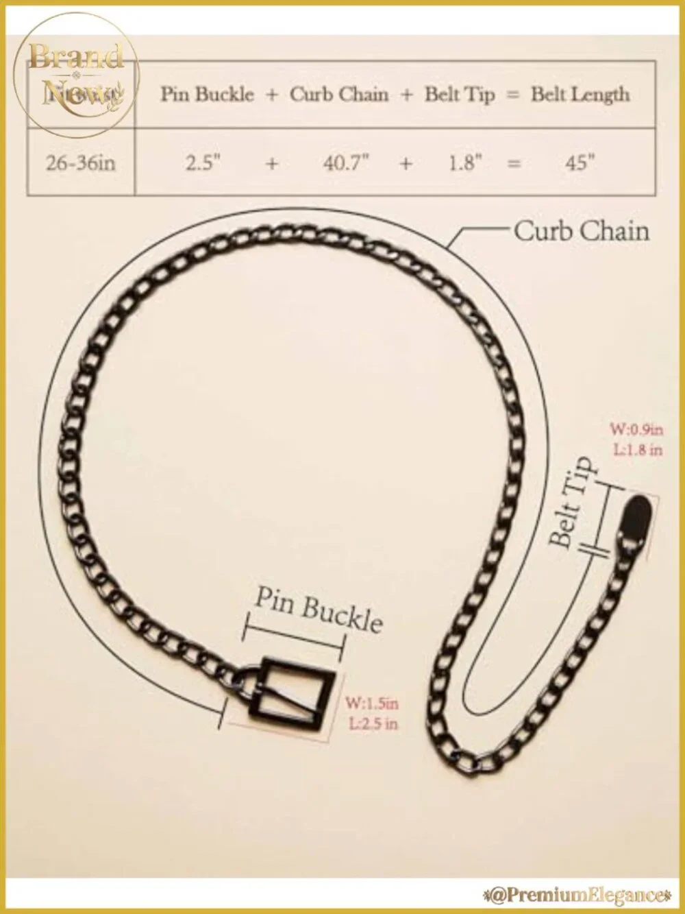 Western Concho Chain Belt Adjustable Metal Waist Chain Cowgirl Belt
